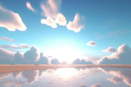 3D Render Beachscape Backgroundの素材