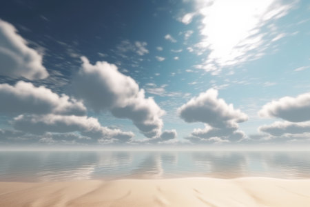 3D Render Beachscape Backgroundの素材