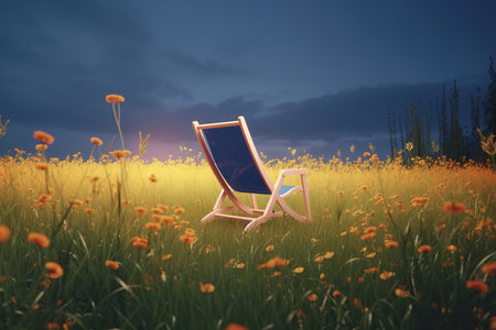 3D Render Summer Theme Landscape Backgroundの素材
