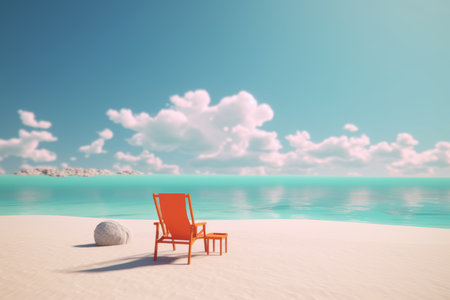 3D Render Summer Beachscapeの素材