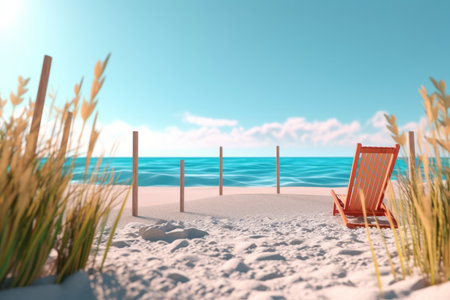 3D Render Summer Beachscapeの素材