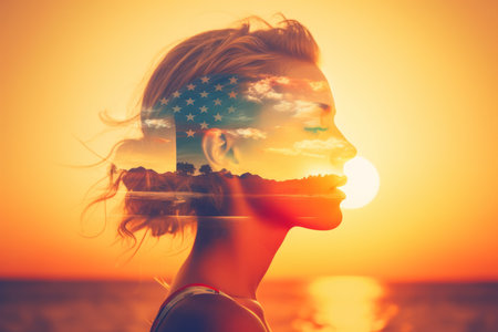 Summer Themed Double Exposure Bikini Portraitの素材