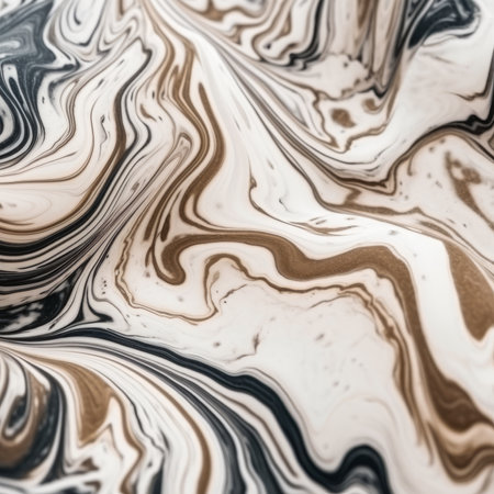 Black and white abstract background. Liquid marble pattern. Fluid art.の素材