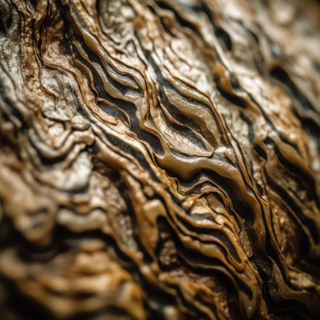 Close up detail of the surface of a tree trunk. Selective focus. Toned.の素材