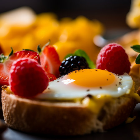 Closeup of Breakfast Foodの素材