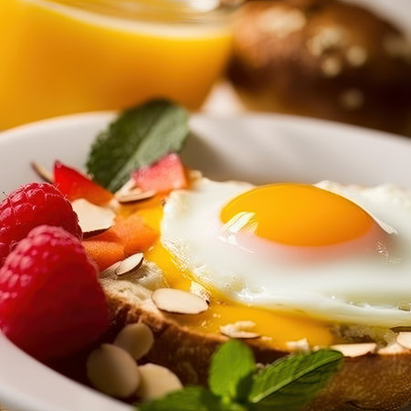 Closeup of Breakfast Foodの素材