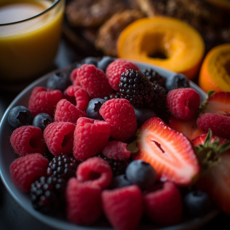 Closeup of Breakfast Foodの素材