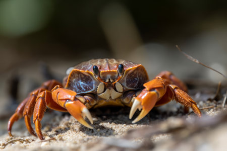 Closeup of a Beach Crabの素材