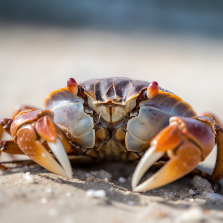 Closeup of a Beach Crabの素材