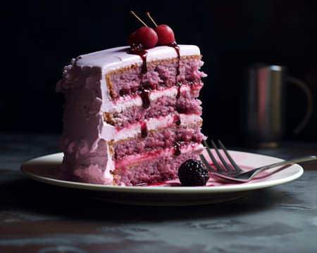 a piece of cake with a cherry on topの素材