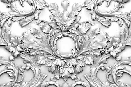 3d rendering of an ornate design on a wallの素材