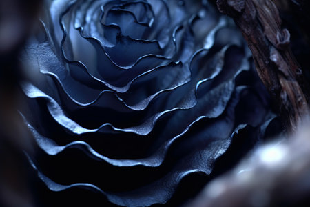 a close up view of a black flowerの素材