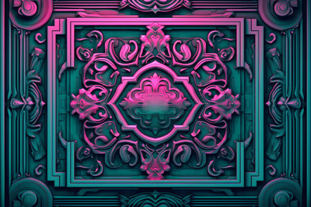 a purple and pink background with an ornate designの素材