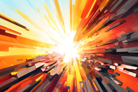 an abstract illustration of an explosion in the skyの素材