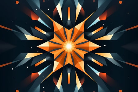 an abstract design with orange and blue starsの素材