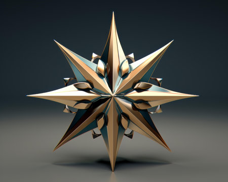 a 3d model of a golden star on a black backgroundの素材