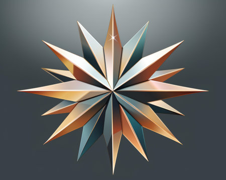 a 3d illustration of a star on a gray backgroundの素材