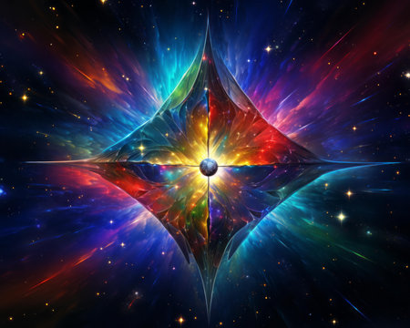 an abstract image of a star with a diamond shape in the centerの素材