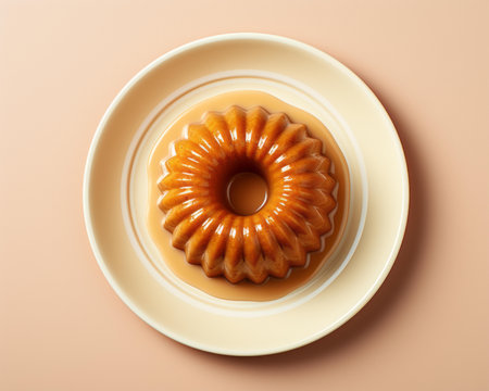 an image of a bundt cake sitting on top of a plateの素材