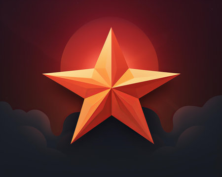 an orange star on a dark backgroundの素材