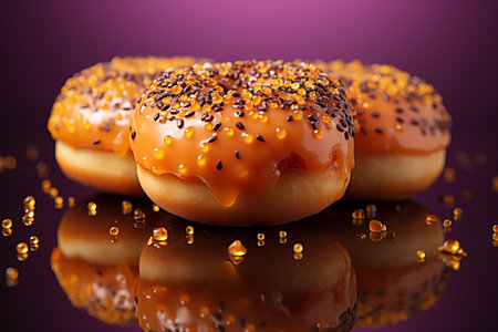 three donuts with sprinklesの素材