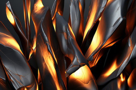 a close up of flames on a black backgroundの素材