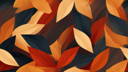 an abstract background with orange black and brown leavesの素材