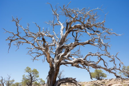 a dead tree in the desertの素材