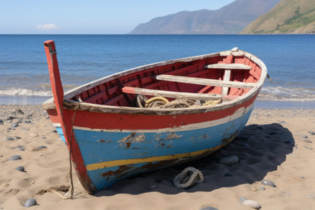 boat on the beachの素材
