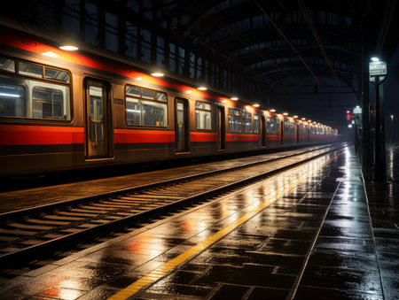 a train on the tracksの素材