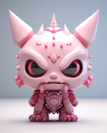 a pink toy with spikes on its headの素材