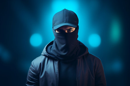 a man wearing a black hoodie and a capの素材