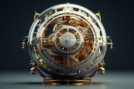 the clock is made of gold and silver metalの素材