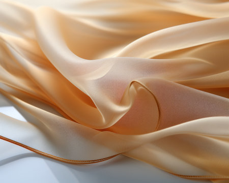 an image of an orange silk fabricの素材
