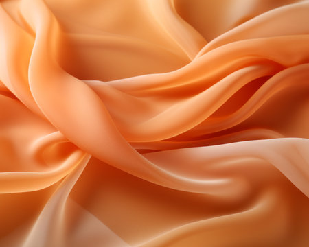 an orange and white silk fabric is shown in this imageの素材