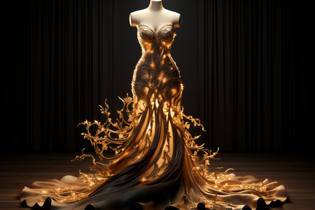 a mannequin dress with flames coming out of itの素材