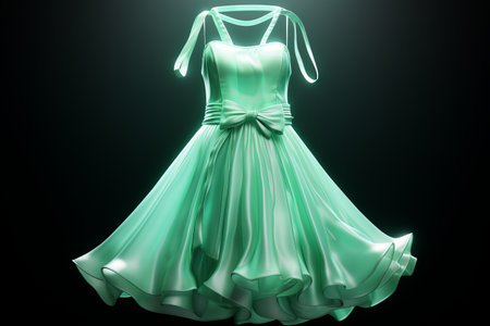 an image of a green dress on a hangerの素材