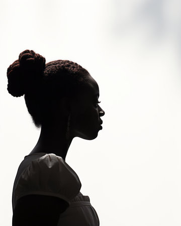 a silhouette of an african american womanの素材