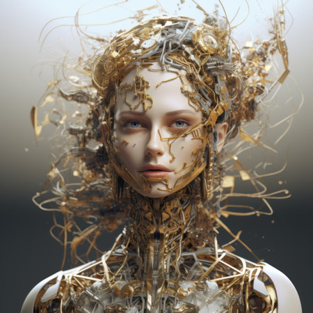 an image of a woman with golden hairの素材