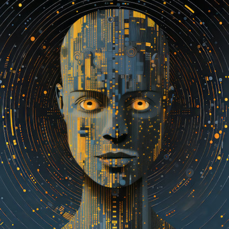 the face of a woman with glowing eyesの素材