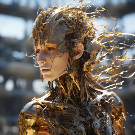 an image of a woman with golden hairの素材