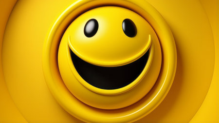 a yellow smiley face with a black backgroundの素材