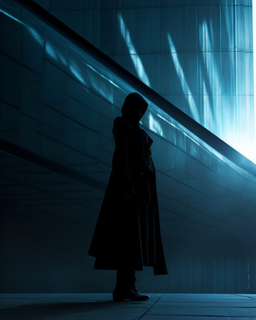 a person standing in front of a buildingの素材