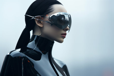 an image of a woman in a futuristic outfitの素材