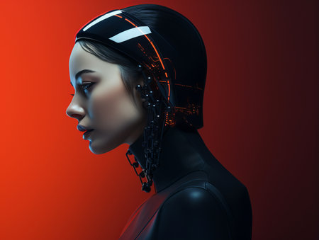 an image of a woman in a futuristic outfitの素材