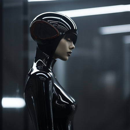 an image of a woman in a futuristic suitの素材