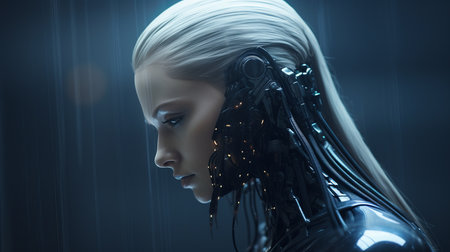 an image of a woman in a futuristic suitの素材