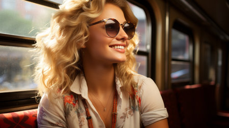 the woman is smilingの素材