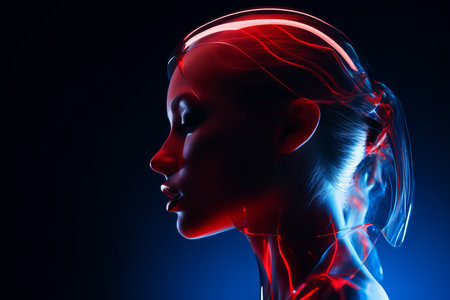 3d illustration of a womans head and neckの素材