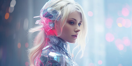 an image of a woman in a futuristic outfitの素材